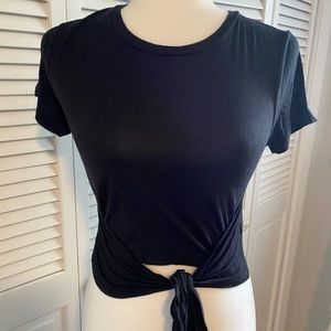 crop tie front shirt